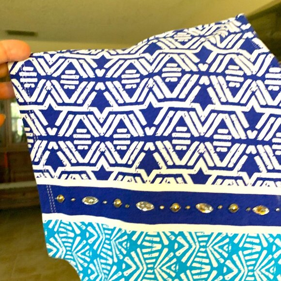 NWOT Hearts of Palm Navy and Aqua Embellished T-shirt size Large - Picture 5 of 5